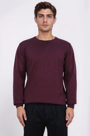 bisiklet yaka bordo triko kazak